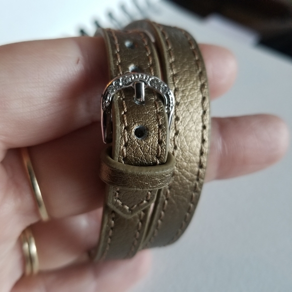 Wrap bracelet bronze color Silver tone buckle CN - Picture 5 of 16